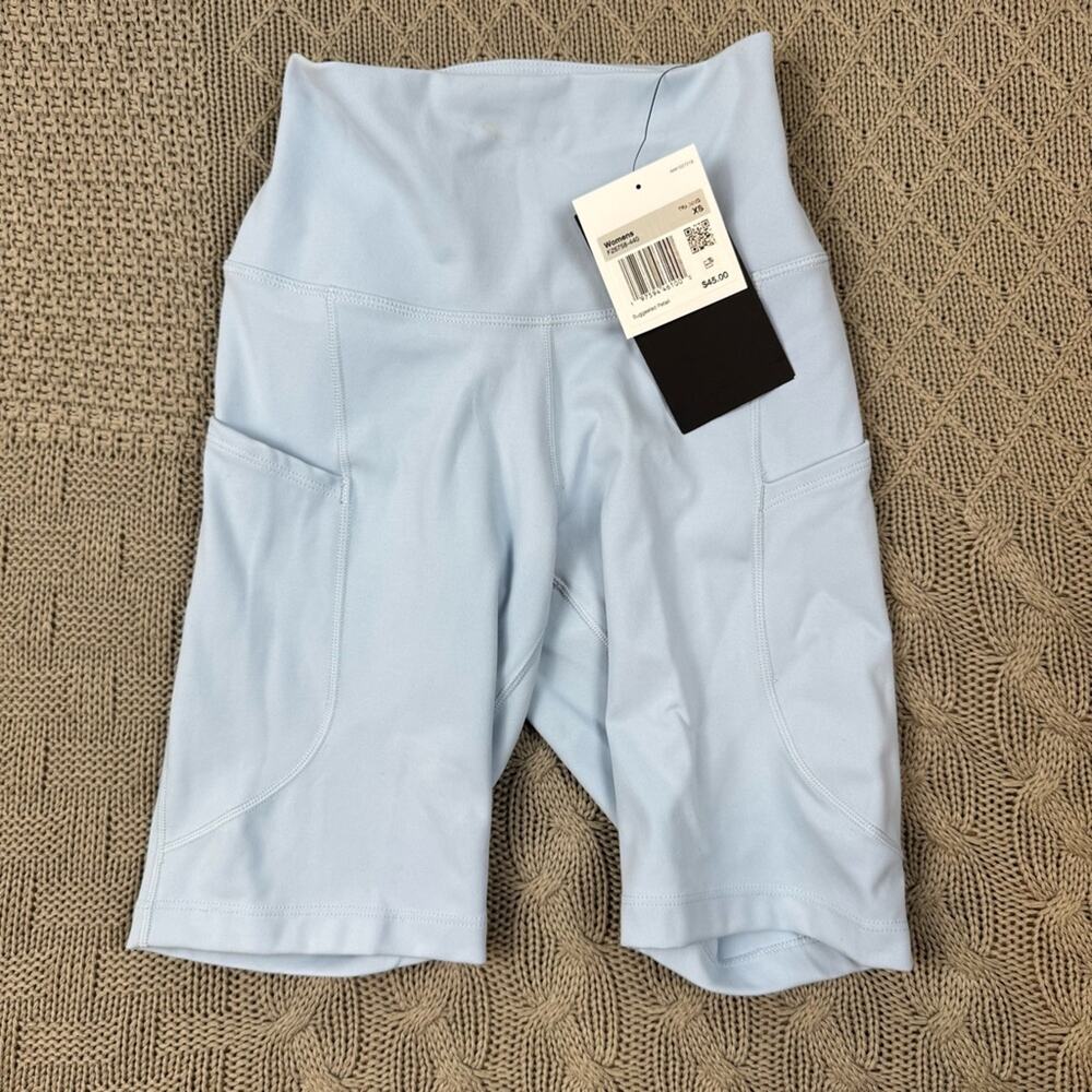 NEW Nike High Waisted Light Blue Biker Shorts ~ XS